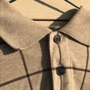 Quarter button up shirt w/ brown grid designs🐁🍄✨